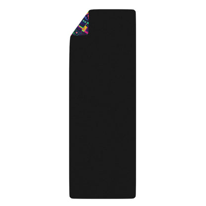 Dimensional Shift yoga mat rolled up, showing the natural rubber anti-slip bottom.