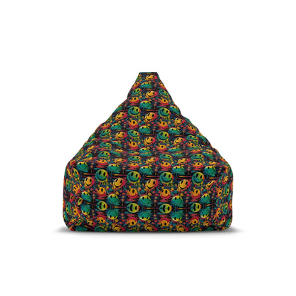 "Smiley Green Yellow Pattern" BEAN BAG CHAIR COVER