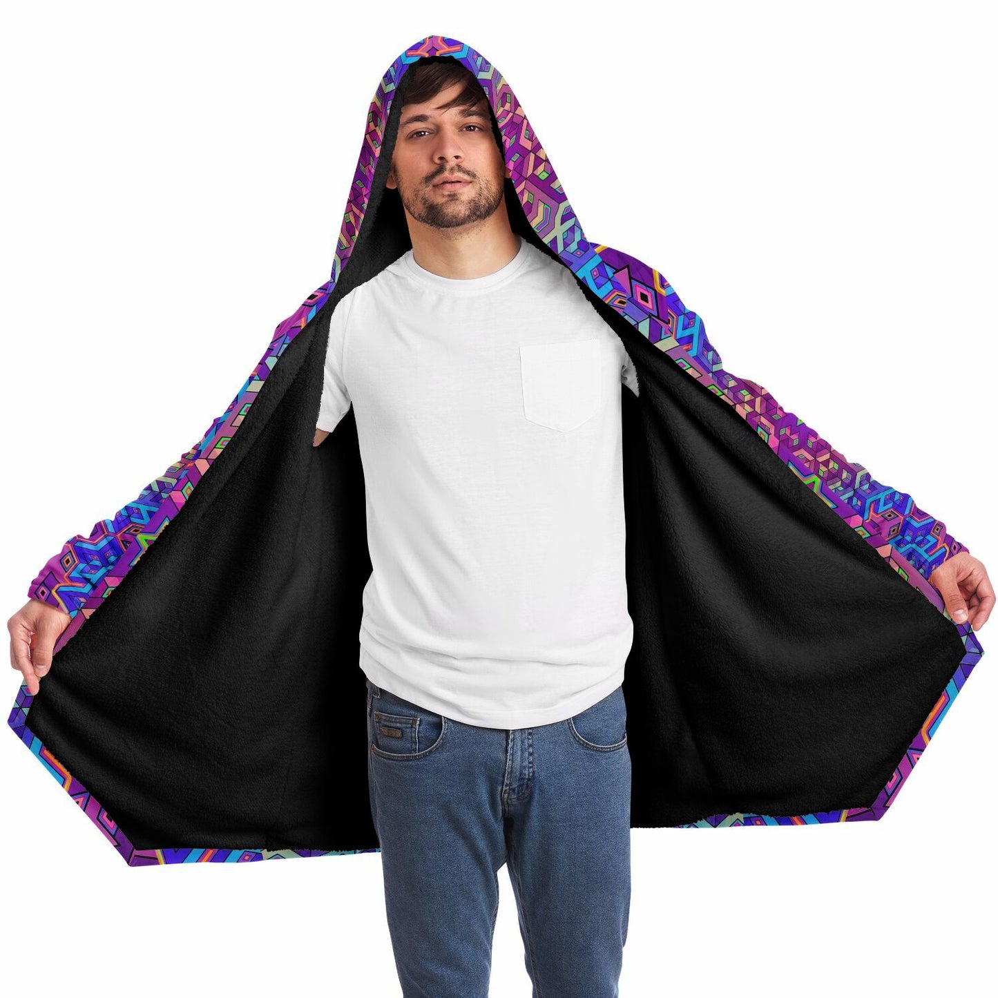 "7th Dimensional Star" (Black) HOODED CLOAK