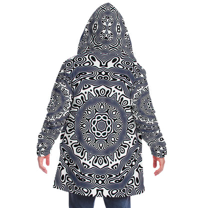 "Wild Cat Mandala (White)" HOODED CLOAK
