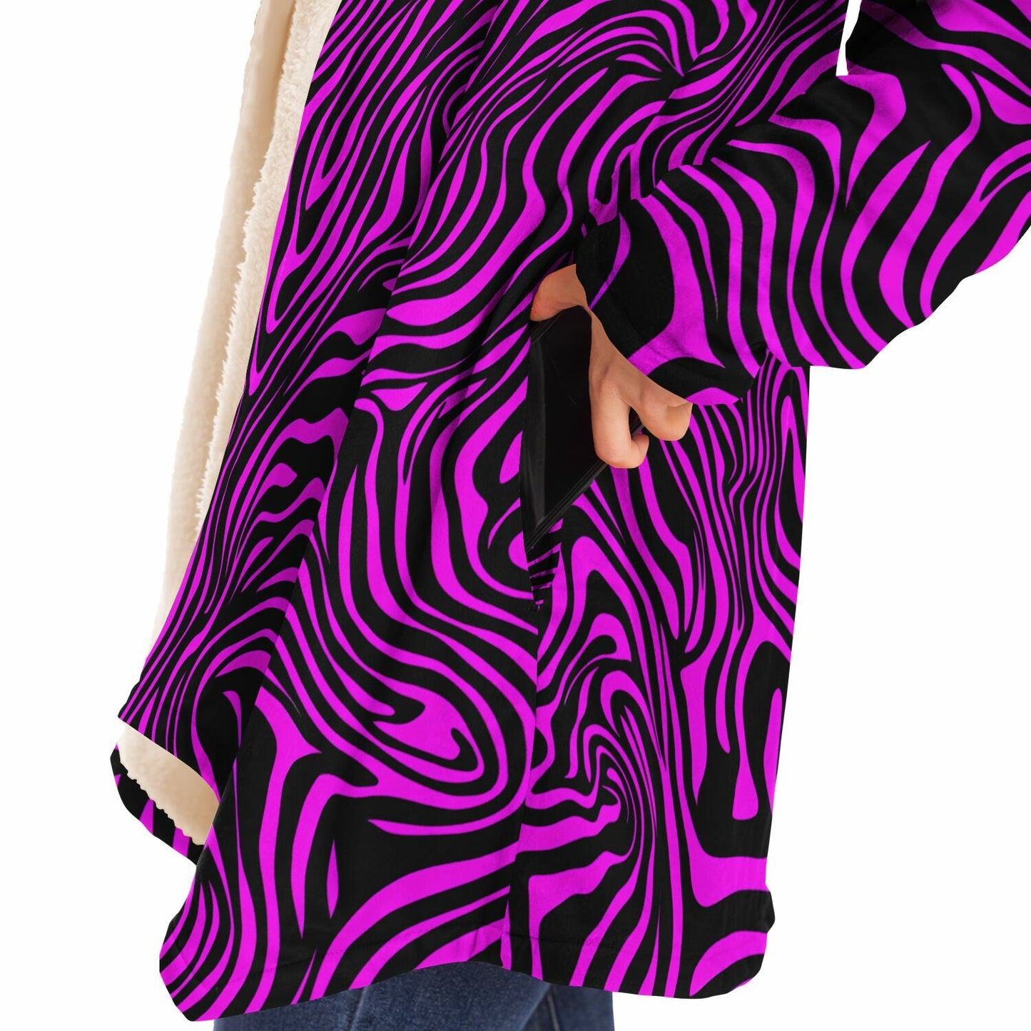 "Pink Zebra" HOODED CLOAK