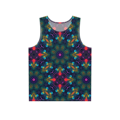 Cosmic Fingerprint V2 men's tank top, front flat lay showing the swirling cosmic print.