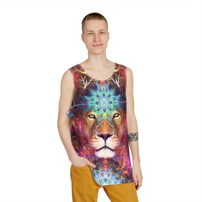 "Genesis" men's tank top, additional product photo showing the all-over print design.