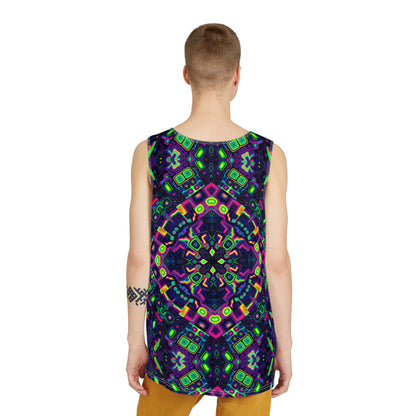 Back view of the 'Dimensional Shift' men's tank top.