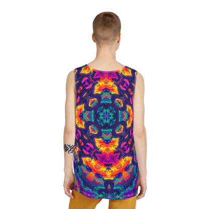 Flat lay of the Mush Tree So Color Mandala tank top showing the full front design.