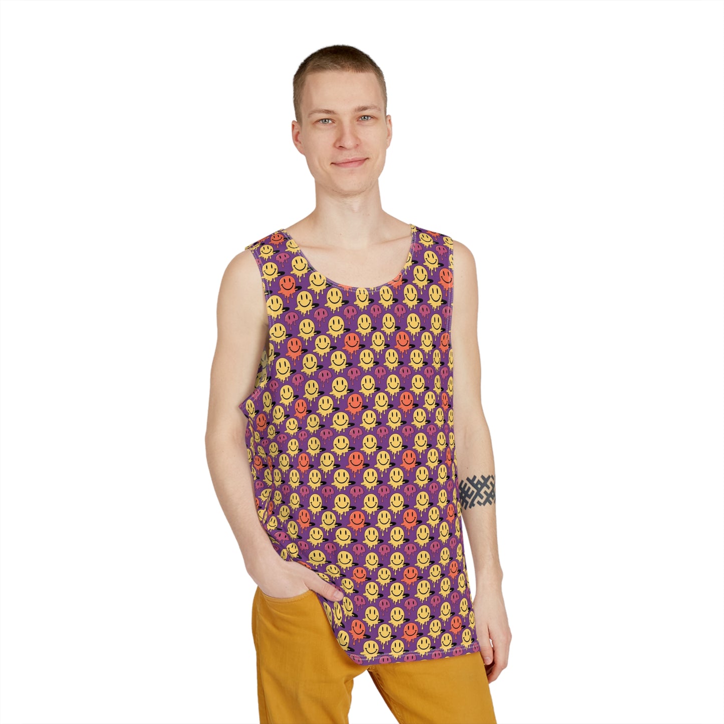 "Purple Melting Smiley" MEN'S TANK TOP