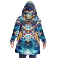 Back view of a male model wearing the Polaris hooded cloak.