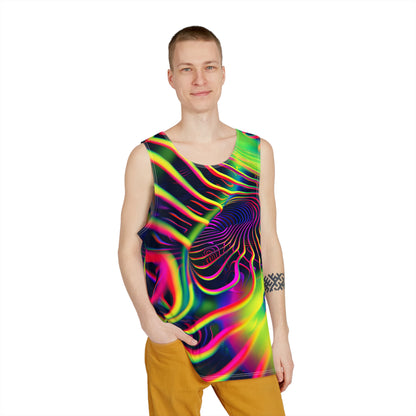 Back view of the Psychedelic Tracers V2 men's tank top showing the all-over design.