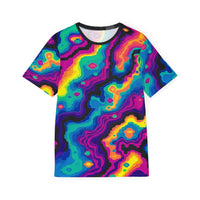 Front view of the Digiheat sport tee, showing the all-over print design.
