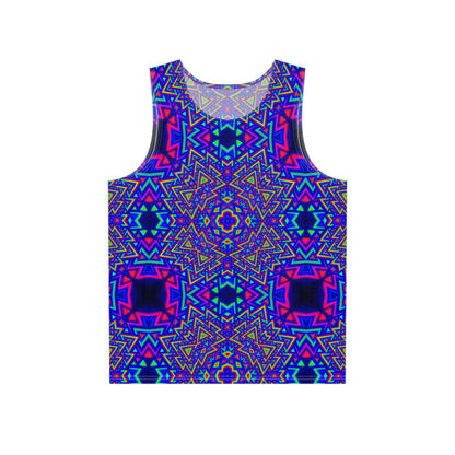 Product photo of the Aztecia Core men's tank top showing the full print.