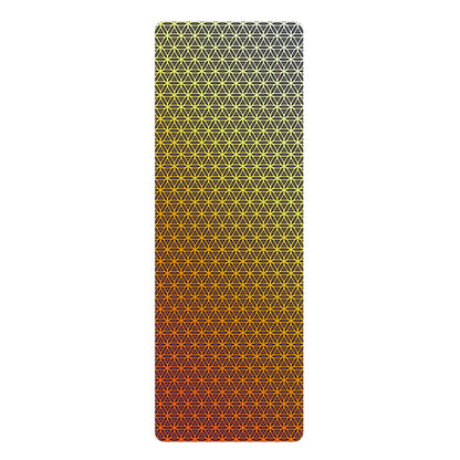 Flat lay of the Wook Flower yoga mat showing the full printed design.