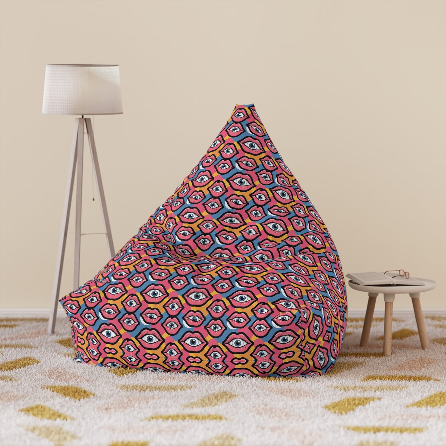 "Eyeballs & Lips Pattern" BEAN BAG CHAIR COVER