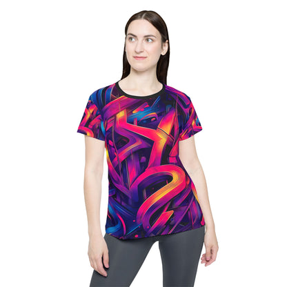 'Gra3D' sport tee for women, angled view showing the fabric and fit.