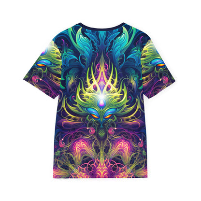 Back view of the Gatekeepers P1 print on the men's sport tee.