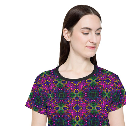 Collar detail of the "Kiss Me Pattern" sport tee, showing the neckline and classic fit finish.