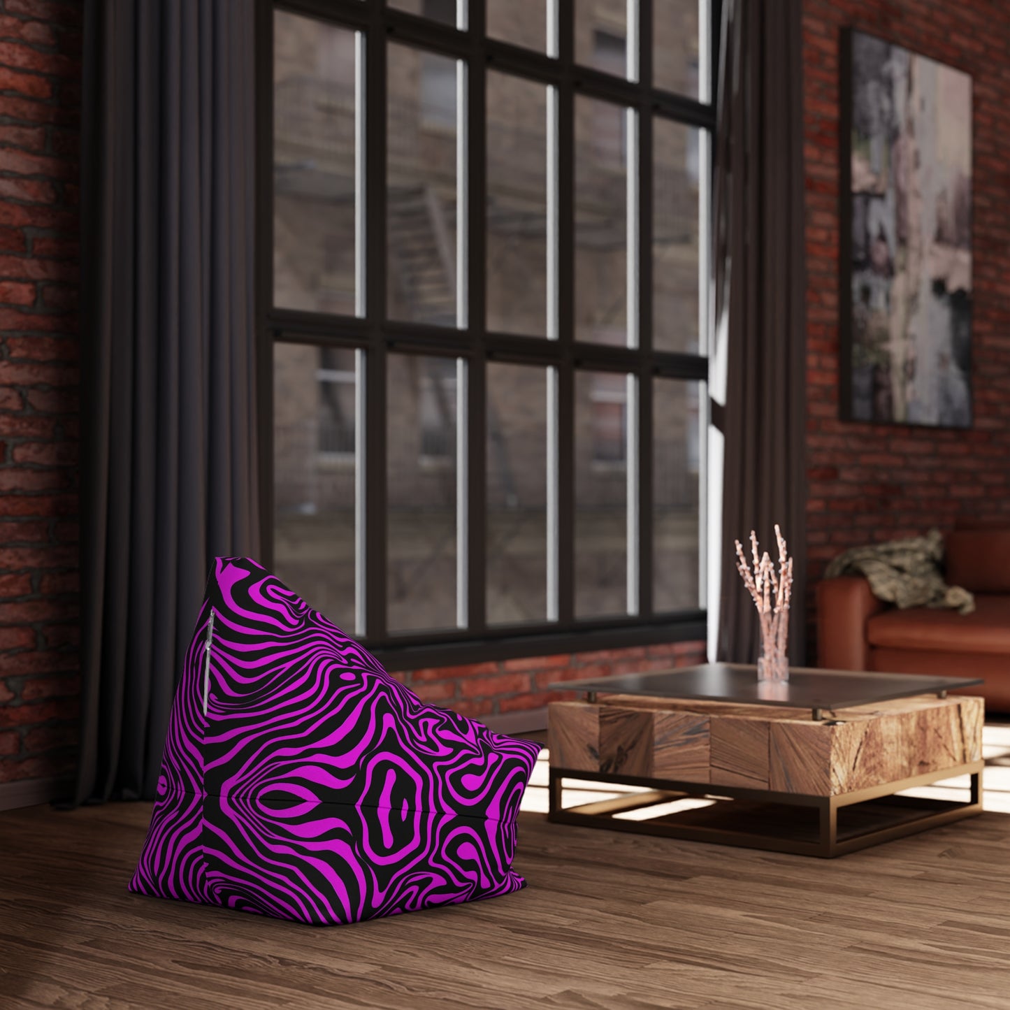 "Pink Zebra" BEAN BAG CHAIR COVER