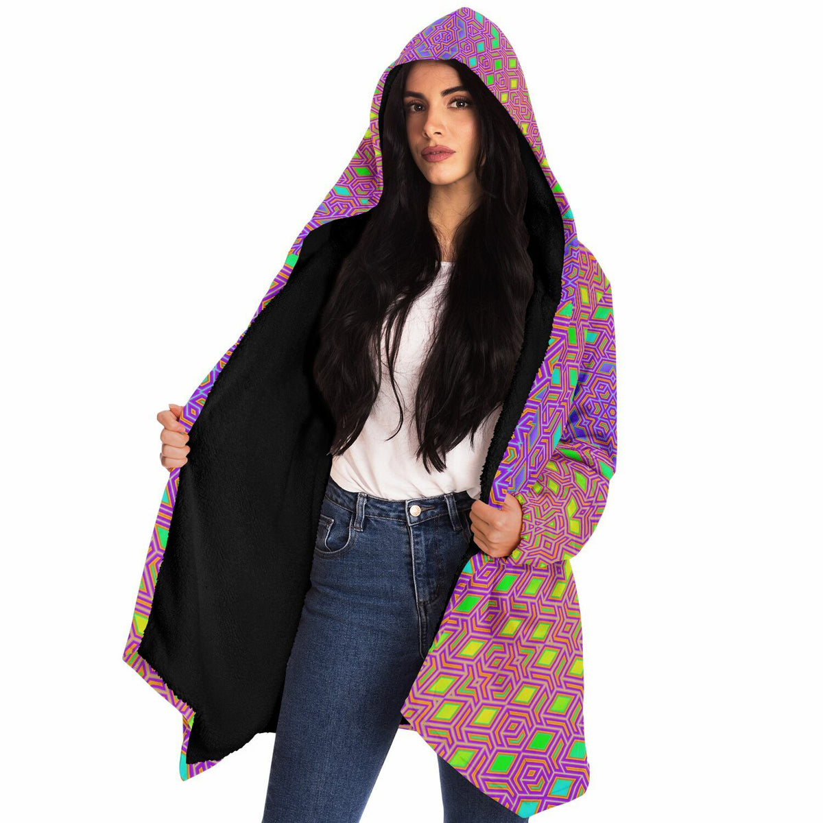 "Qwerty Bloom" HOODED CLOAK