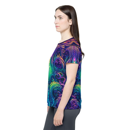 Angled product photo of the Belladonna women's sport tee