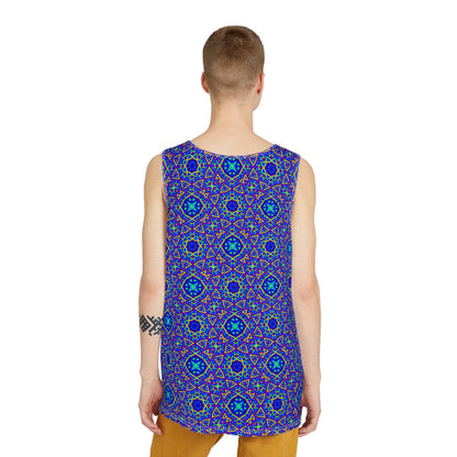 Flat lay of the Aztecia Pattern men's tank top.