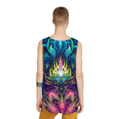 Overhead view of the Gatekeepers men's tank top laid flat.