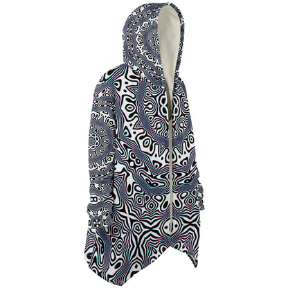 "Wild Cat Mandala (White)" HOODED CLOAK