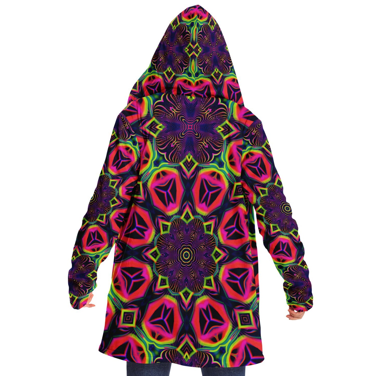 "Psychedelic Tracers Mandala" HOODED CLOAK