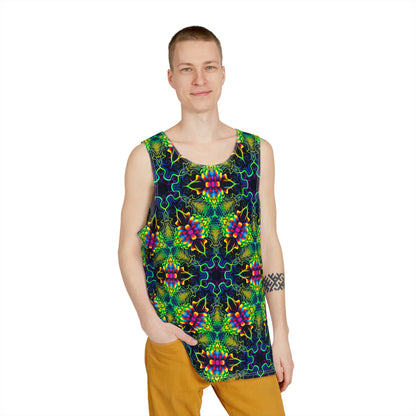Close up of the Might Be Poisonous print detail on the tank top fabric.