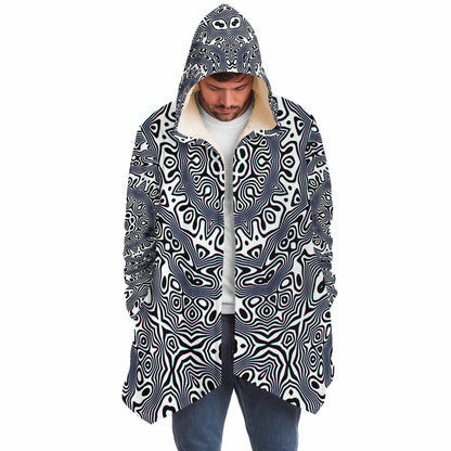 "Wild Cat Mandala (White)" HOODED CLOAK