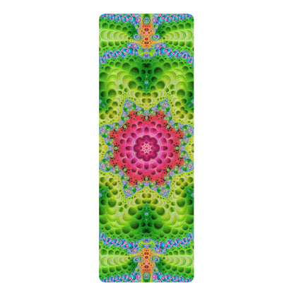 Close-up of the Starburst yoga mat's microfiber suede top texture.