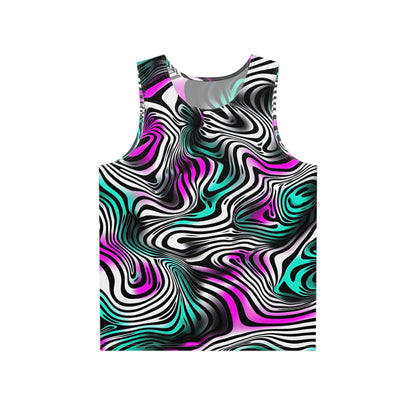 Front view of the 'Can't Catch This' men's tank top laid flat, showing the full all-over print design.