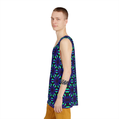 Overhead view of the 'Knight Gate' men's tank top