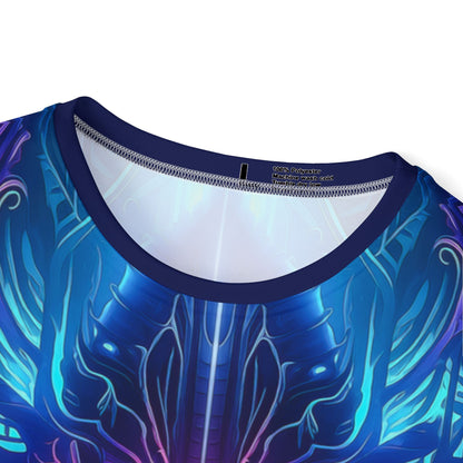The Midnight Spell P2 sport tee photographed at an angle showing the fit.