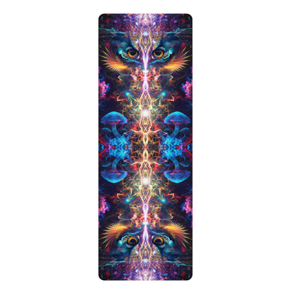 The Peekaboo yoga mat surface, printed edge to edge with the design.