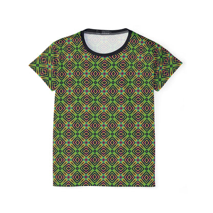 Front view of the LSDream sport tee showing the all-over print design.