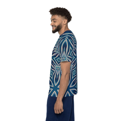 Folded view of the "Ice Chant" men's sport tee showing the printed design.