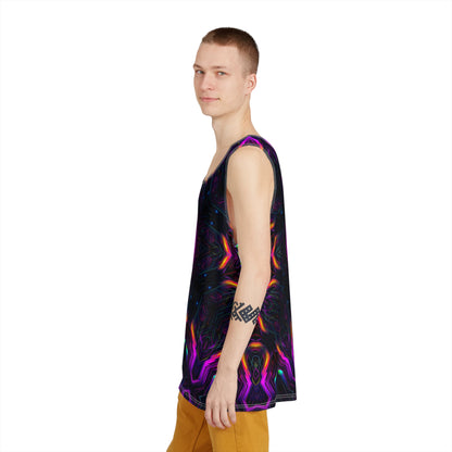 Detail shot of the Knight City Core artwork on the tank top's front panel.