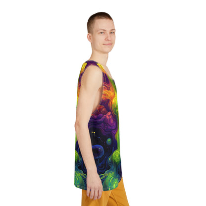 Flat lay of the I Love Lava Lamp men's tank top.
