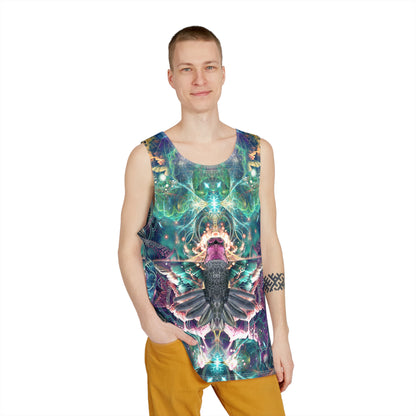 Back view of the Nectar men's tank top showing the all-over floral design.