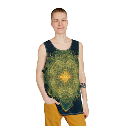 Back view of the Happy Thoughts men's tank top.