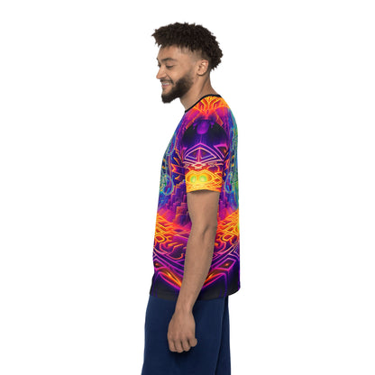 Folded view of the "Focused Thought" men's sport tee showing the printed design.