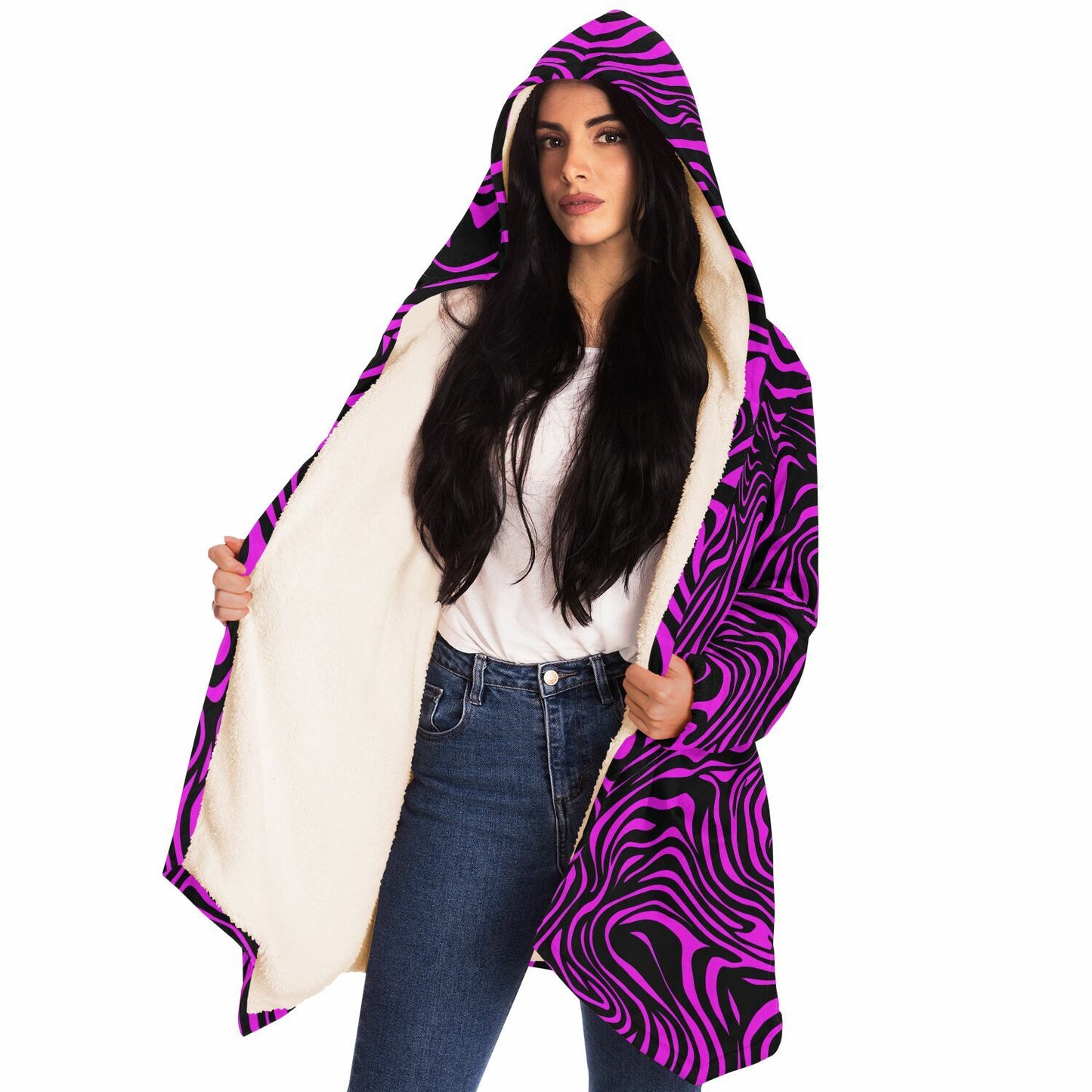 "Pink Zebra" HOODED CLOAK