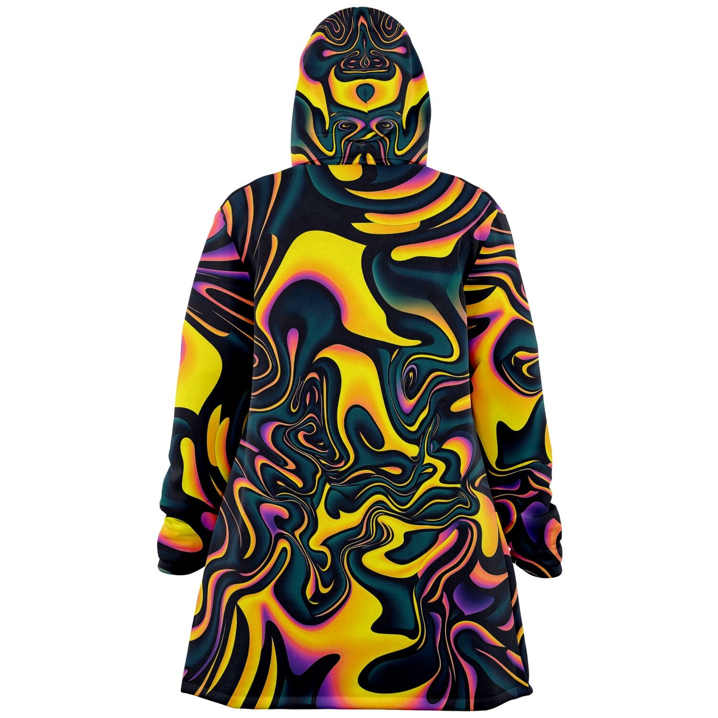 "Pink Plus Black Equals Yellow" HOODED CLOAK