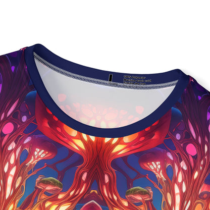 The Moonlight Fruit sport tee photographed at an angle showing the fit.