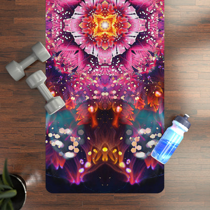 Close-up of the 'Endless Mallow' floral pattern printed on the yoga mat surface.