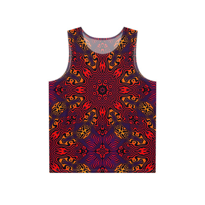 Catnip men's tank top shown from the front, full print view.