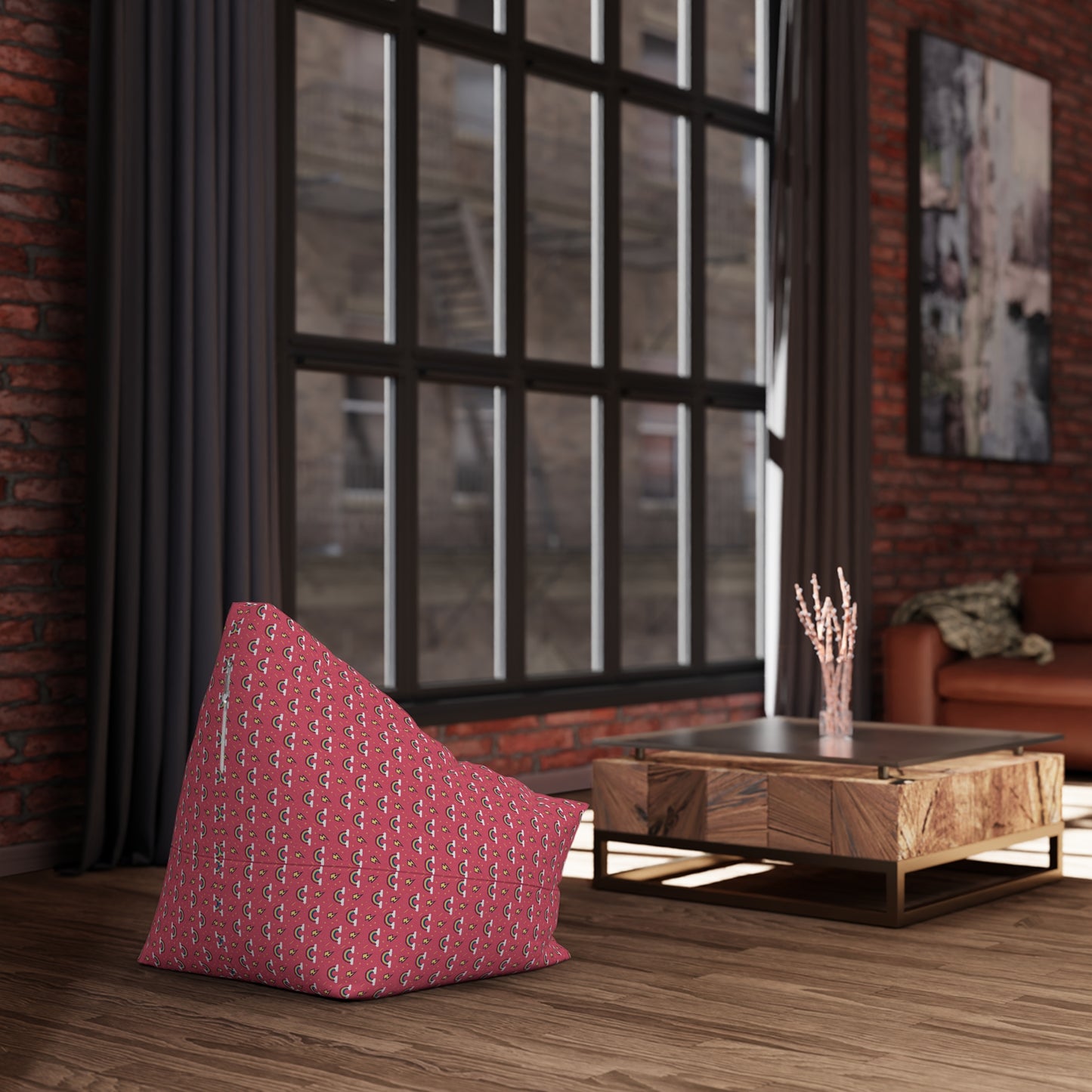 "Rainbows and Lightning Pink" BEAN BAG CHAIR COVER