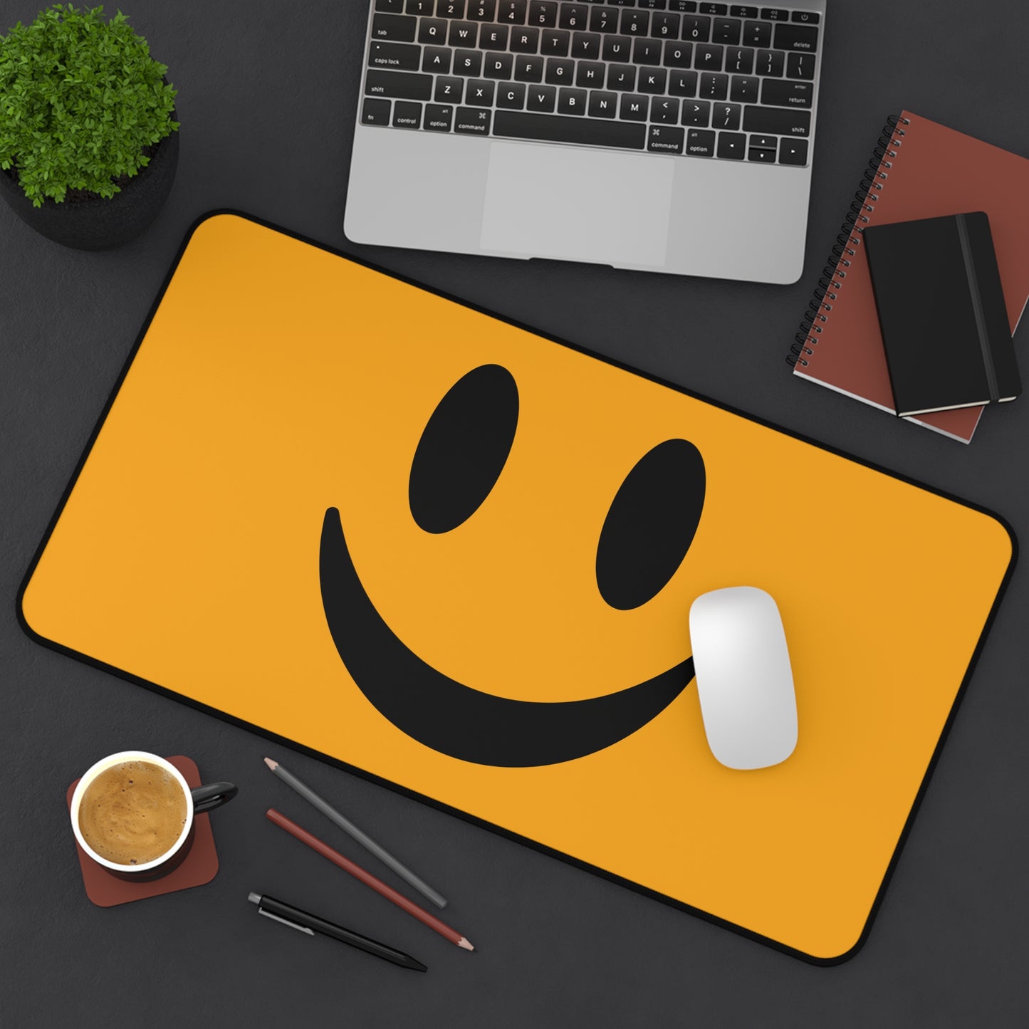 "Yellow Smiley" DESK MAT (12x18)(12x22)(15.5x31)