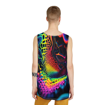 Back view of the Ferro Field men's tank top showing the all-over print continuing across the fabric.