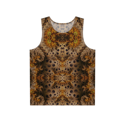 Front view of the Fractaleon men's tank top with fractal art design.