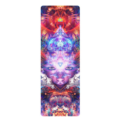 The Lapis Philosophorum yoga mat surface, printed edge to edge with the design.